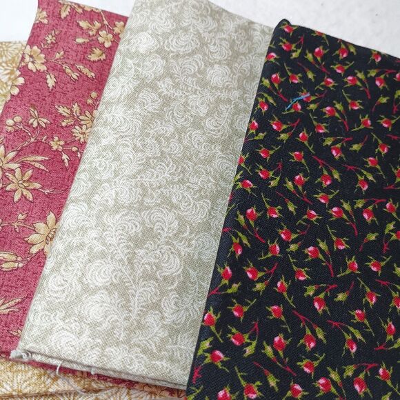 Vtg. Quilting Fabric Mix Lot Fat Quarters Craft 9pc Lot Cotton Fabric - Picture 7 of 8